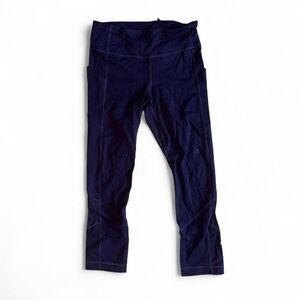 Lululemon Purple Cropped Leggings with mesh cutouts